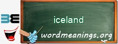 WordMeaning blackboard for iceland